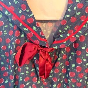Cherry Print Women's denim dress